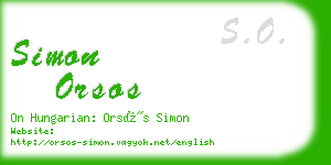 simon orsos business card